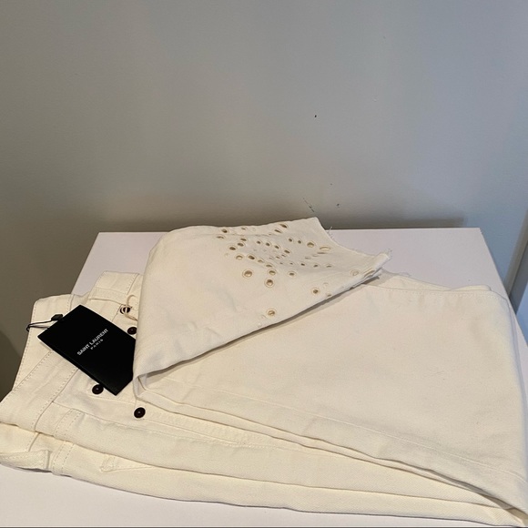 Saint Laurent White Denim Jeans Size 27 - Picture 6 of 7